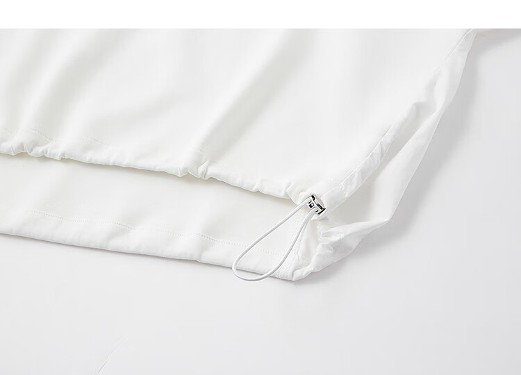 Dme 【Soft 280G Air Layer】Autumn Crew Neck Loose Fit Slightly Stretchy Pleated Drawstring Concealing Sweatshirt for Women 3
