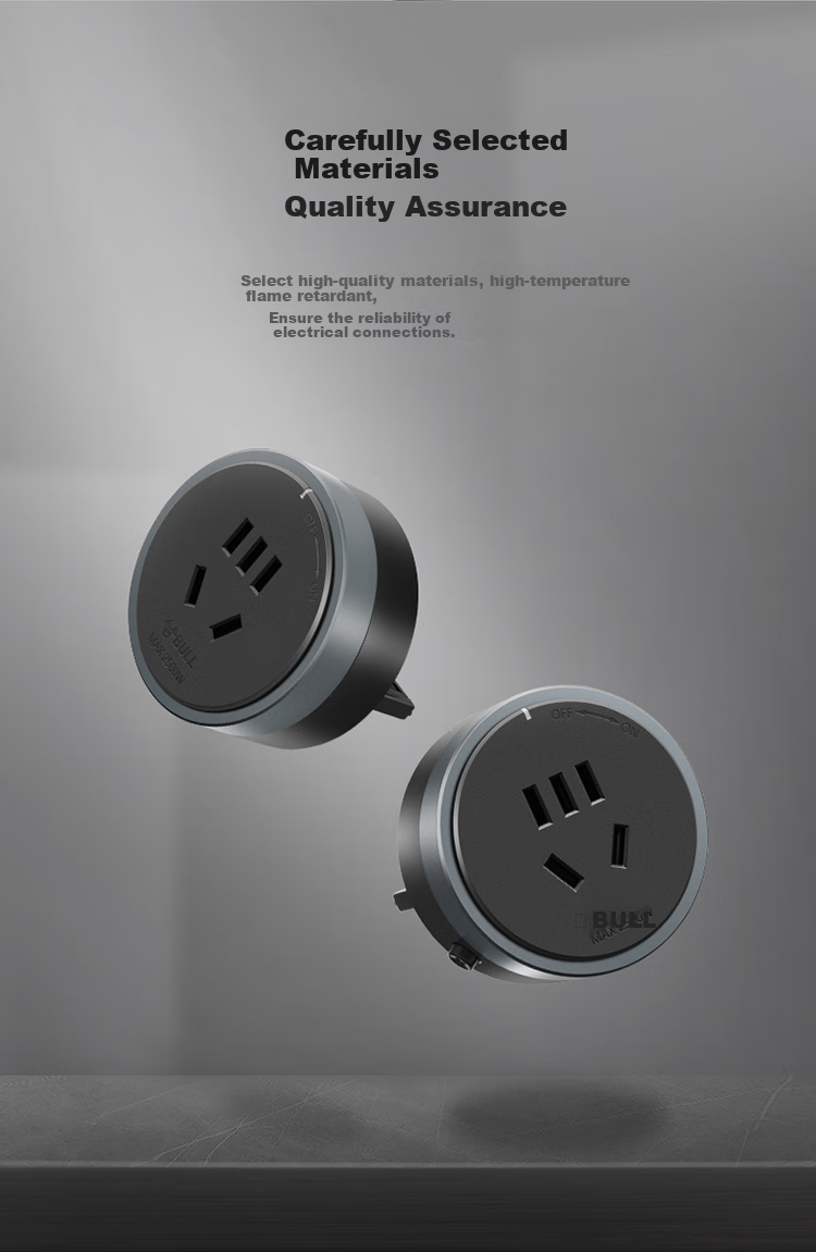 BULL Power Strip/Extension Cord/Surge Protector/Power Bar/Outlet Strip/Power Strip GN-GS10 Five-Hole Adapter Black 7