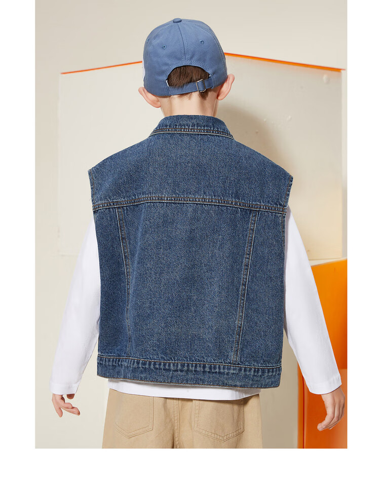 ASK JUNIOR Boys' Jacket, 2026 Autumn New Arrival, Denim Vest for Older Children And Teenagers 2