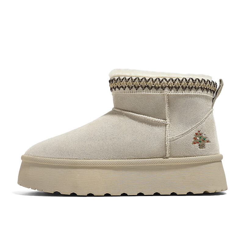 Renben Women's Winter Snow Boots Fleece Lined Thickened Cold Resistant Short Boots Shatuo Style Size 35