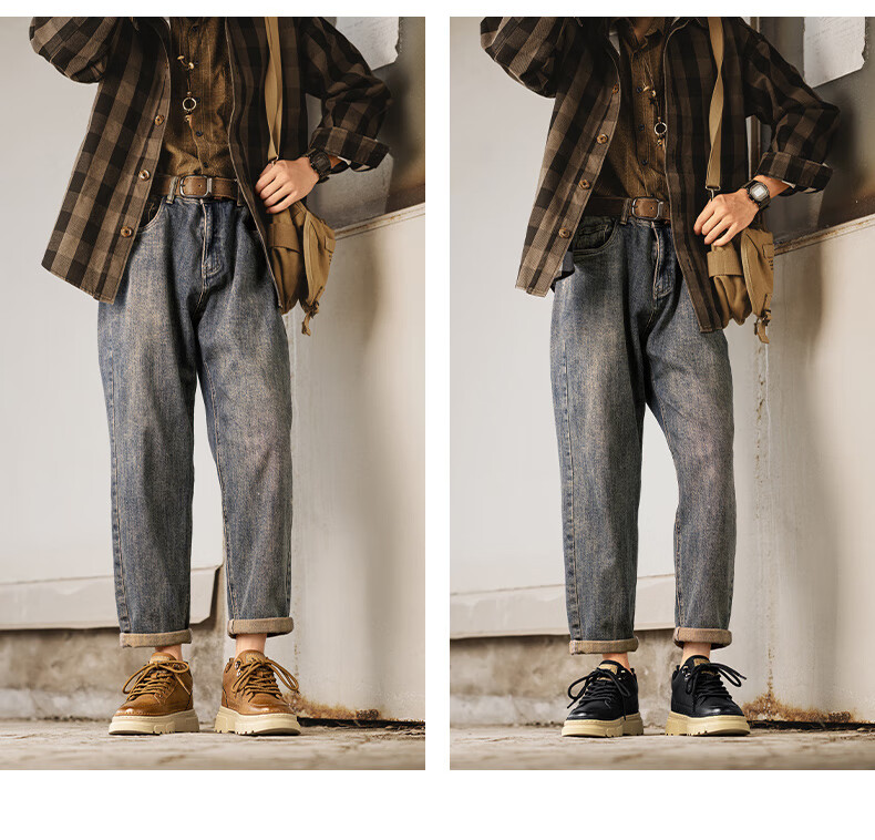 Bull Family Men's Autumn Winter New Trendy Fashion Martin Boots Classic Retro Work Boots Men's Office Commuter Shoes 1