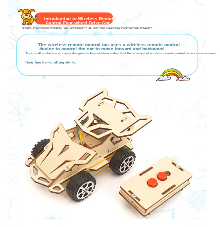 WEINIXIAOXIANG Remote Control Car Model DIY Handmade Science Experiment Kit, Boys' Toy 2
