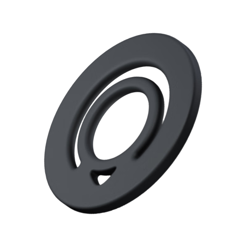 PISEN Double-Sided Magnetic Silicone Ring Holder Phone Stand, Compact Portable Stable 360° Rotating Detachable, Suitable for Apple 17/16 Pro Max Huawei Mate70, Black