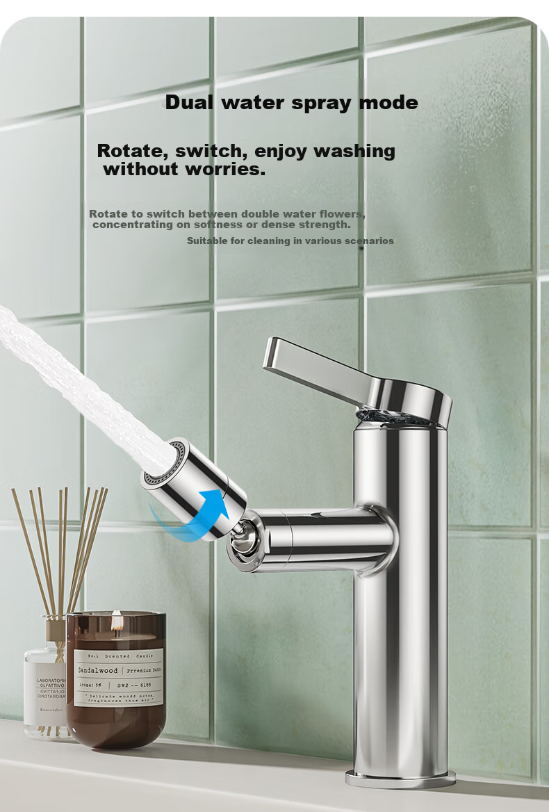 JOMOO Universal Water Outlet Basin Faucet, Bathroom Hot And Cold Dual Control Faucet, 32393-506/1B 12