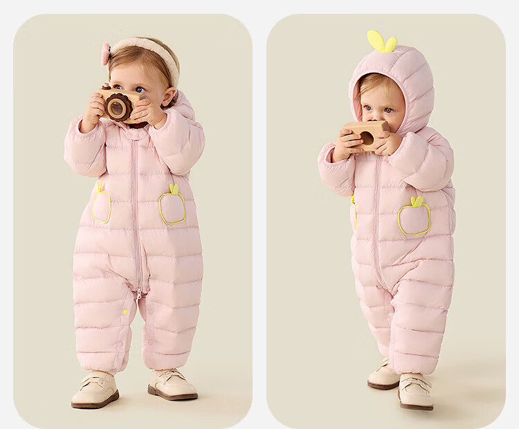 Minibala Bala Waterproof Baby Down Jumpsuit Winter Unisex Toddler Outdoor Warm Down Romper Crawling Suit 11