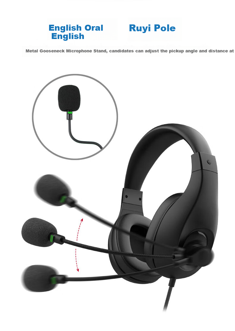 DANYIN D310 English Listening And Speaking Exam Headphones for Gaming, Karaoke, Online Classes, Middle School And College Entrance Exams, English Listening And Speaking Recording Headset with USB Interface, Type-C Universal C-Port Headphones 7