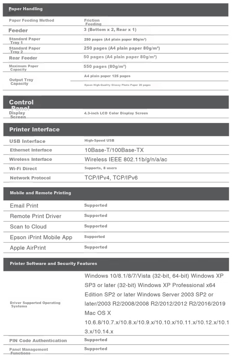 Epson WF-4838 A4 Color Inkjet All-In Printer Automatic Duplex Printing/Copying/Scanning/Faxing for Small to Medium Office Use Limited/Wireless 12