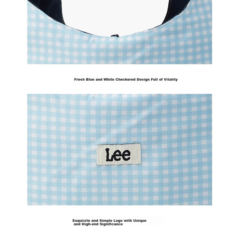 Lee Plaid Canvas Bag, Women's Handbag, Shoulder Bag, Versatile Tote, Casual Reversible Bag, Gift, Birthday Present 13