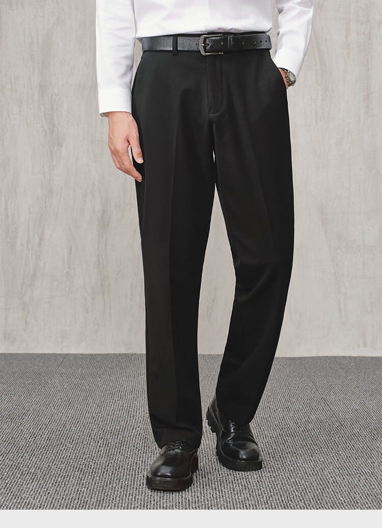 JD Jingzao Fleece Lined Thickened Brushed Men's Casual Dress Pants Warm Black 36 18
