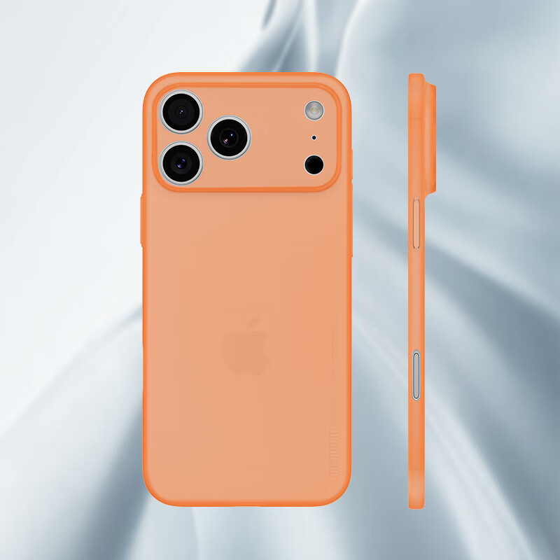 Чехол для iPhone 17 Pro Memumi UltraSlim, ультратонкий, матовый, прозрачный, оранжевый