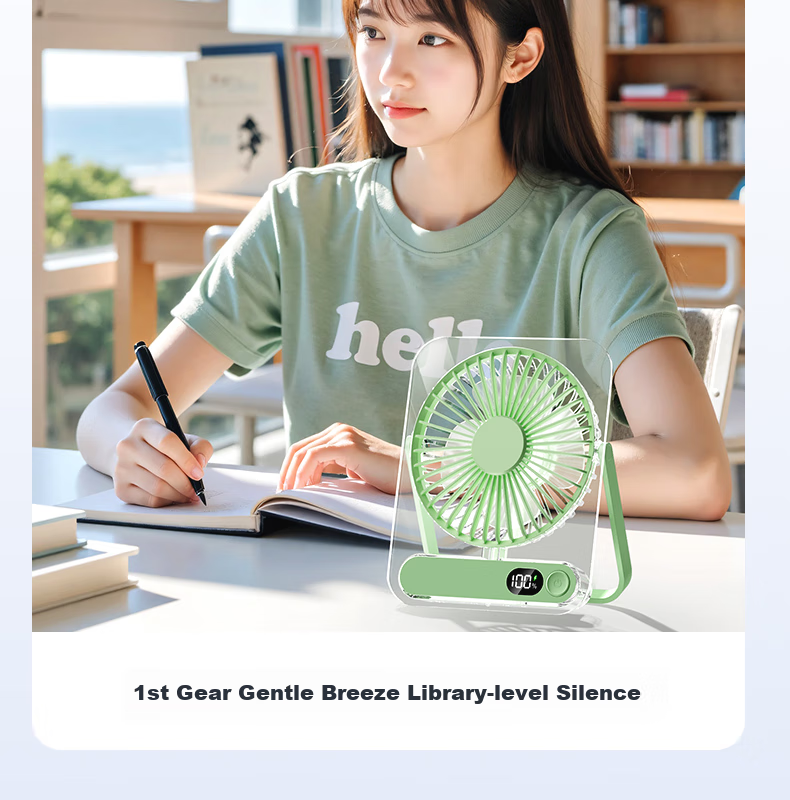 KPD KEEP PURSUING DREAMS Desktop Fan, 6-Inch USB Mini Fan, Cool And Refreshing Electric Fan, Student Dormitory Office Portable Electric Fan, Z501/H8 Transparent White 22