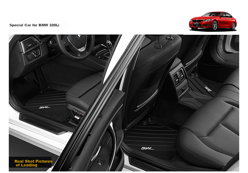 3W Suitable for BMW 3 Series, Specifically for 320Li 318 3 Series Long Wheelbase TPE Car Floor Mats + Carpet Surface, 2020-2026 Models 12