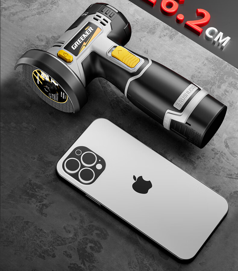 GREENER Mini Angle Grinder Cutting Machine Small Handheld Electric Grinder Cutting Machine Household Small Lithium Battery Brushless Dual Battery 5