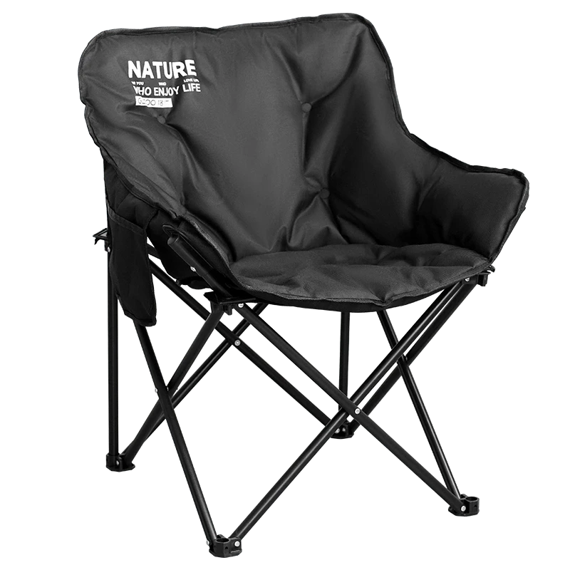 Gosoo Outdoor Folding Camping Chair Moon Chair Backrest Chair Padded Lazy Fishing Chair Portable Picnic Folding Stool