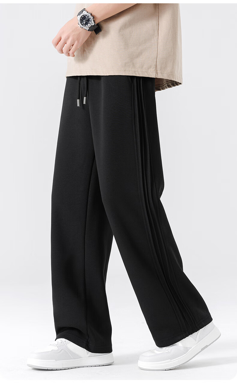 Baleno Men's Casual Pants Spring Autumn Trendy Design Wide Leg High Waist Straight Fit Simple Versatile Loose Trousers 2