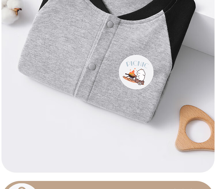 Badibadi [Mum's Gift] Baby Romper Onesie Infant Bodysuit Pajamas, Navy Blue, Hat Bear Design, 90cm 9
