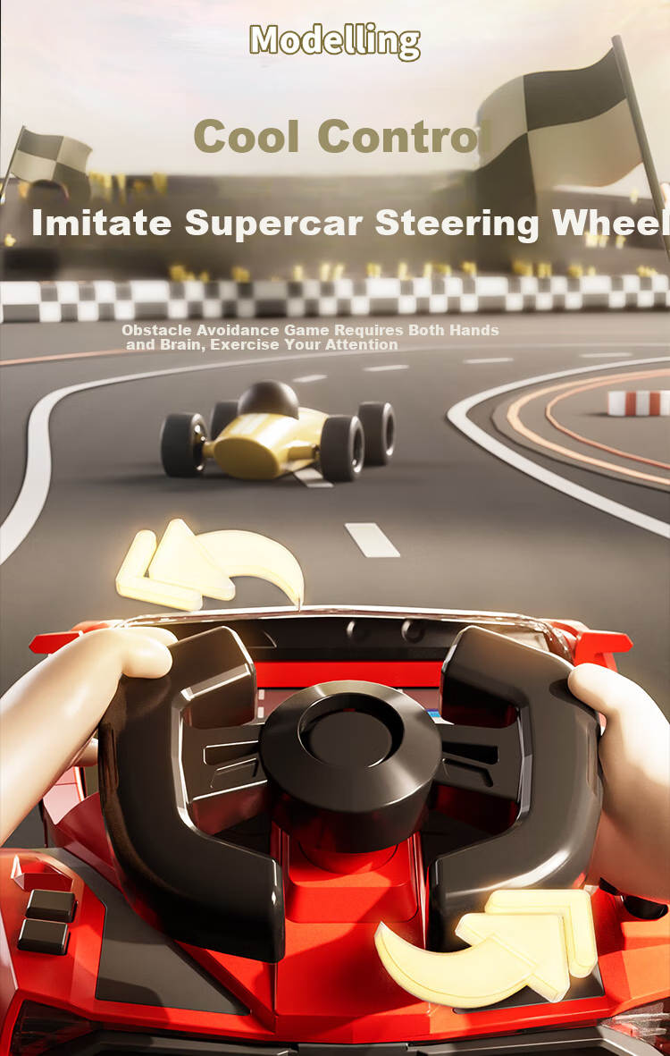 AoZhiJia Children's Toy, for Boys Aged 3-6, Birthday Gift, Racing Adventure Game with Steering Wheel And Controls 8