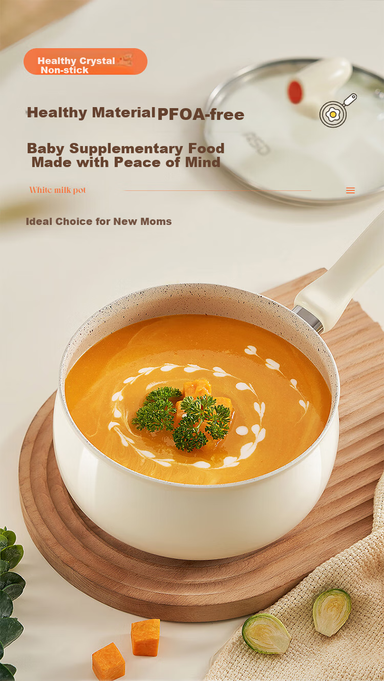 ASD Non-Stick Ceramic Milk Pot, 18cm Noodle Pot, Baby Food Pot, Compatible with Induction Cooker, NL18T10WG 5