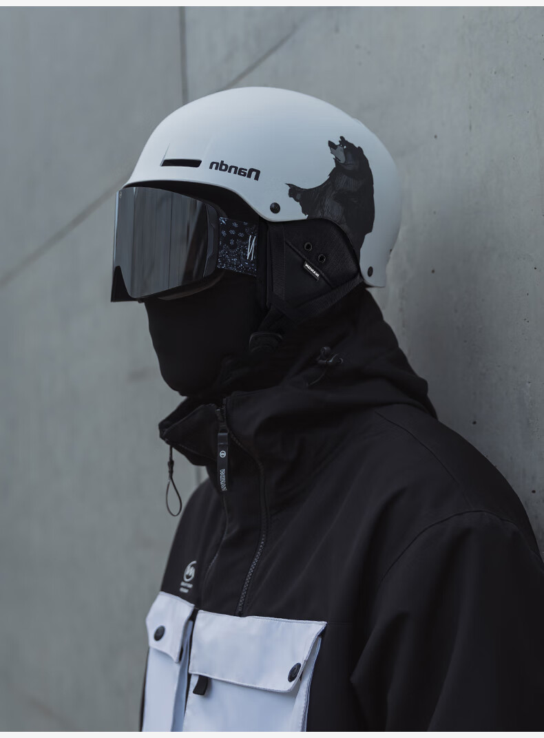 Nan En Ski Helmet Snowboard Skiing Protective Gear Anti-Collision Unisex Warm Matte Black L 6