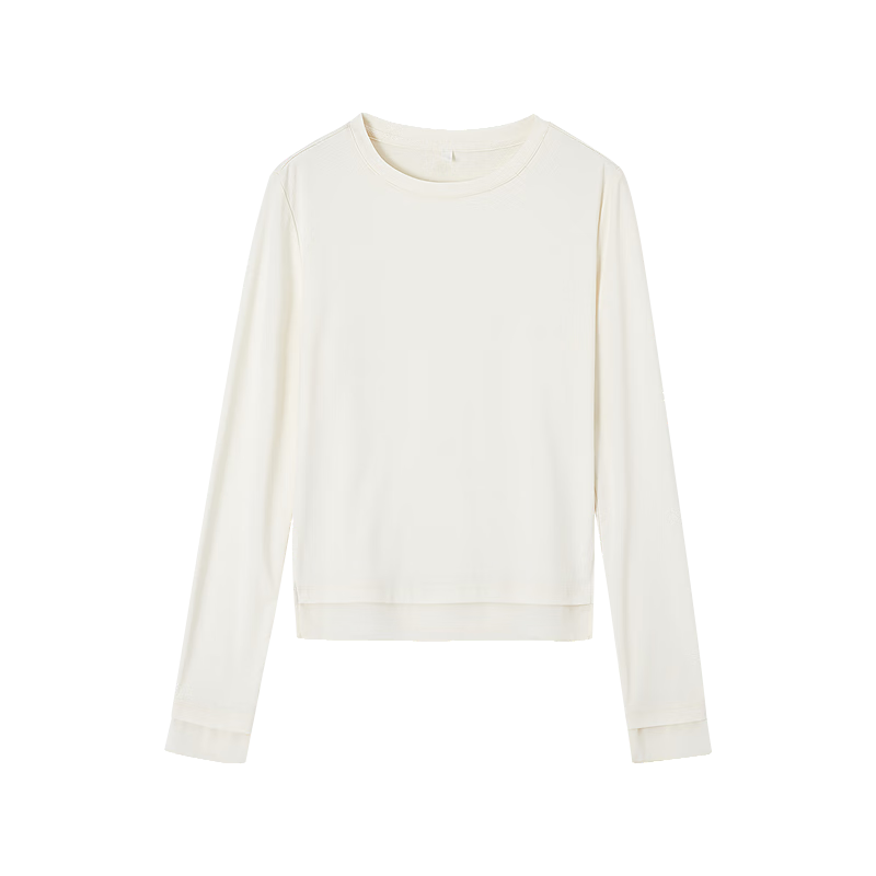 Dme Autumn Natural Elegant Style Round Neck Patchwork Long Sleeve Slightly Stretchy Comfortable Women's T-Shirt with Refreshing Lyocell