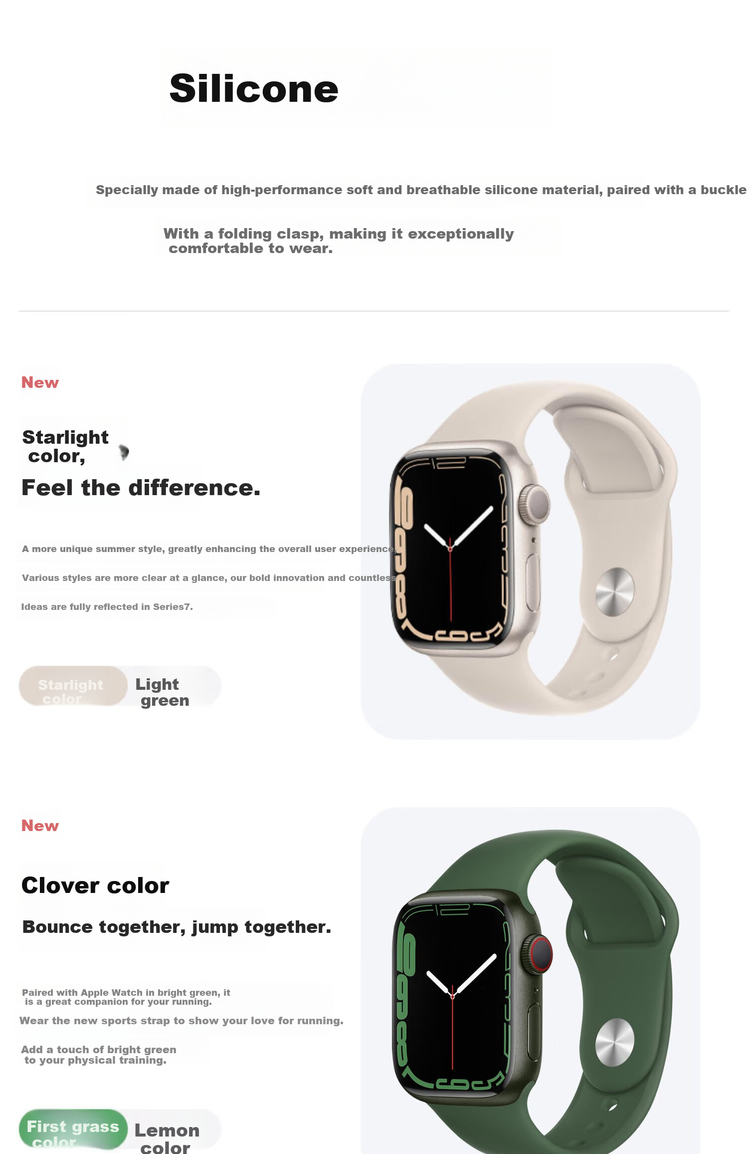 WITGOER [Top Ranked No. 1] Silicone Watch Band Compatible with Apple Watch Series 11/10/9/8/7 Sport IWatch/6/SE/Ultra2 for Men And Wome 2