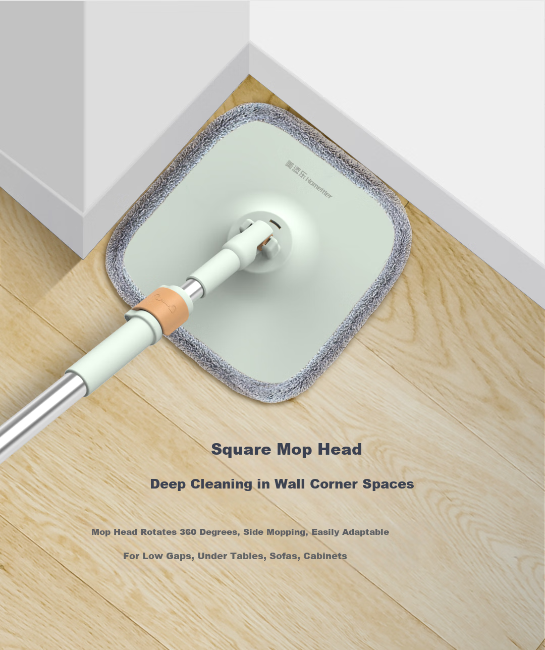 HoMettler Clean And Dirty Separation Rotary Mop, Household All-In 2026, Hands-Free Flat Mop with Bucket, One Set of Three Mops 11