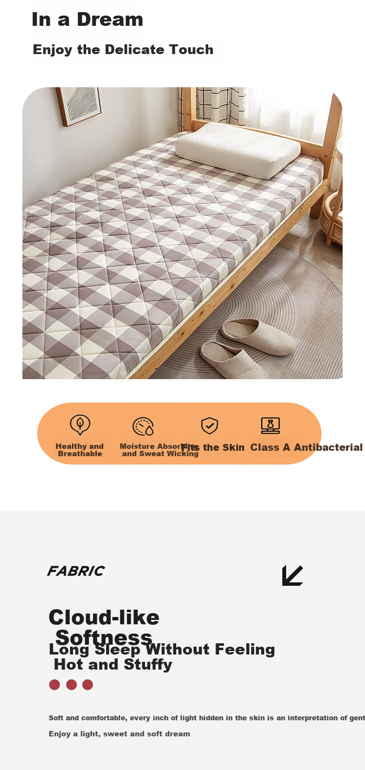 Wuyinliangpin Class A Maternity Student Dormitory Bed Cover, 120x200cm Single Bed Pad, 1.2 Meter Bunk Bed, Gray Plaid 5