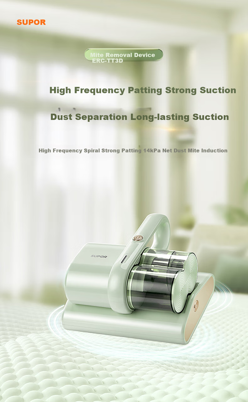 SUPOR Mite Remover Bed, Dual Dust Cup with Dust And Air Separation, Household Deep Cleaning Machine for Mites, Powerful Beating, Vacuuming, Mite Removal, Hair Removal All-In ERC-TT12S 5