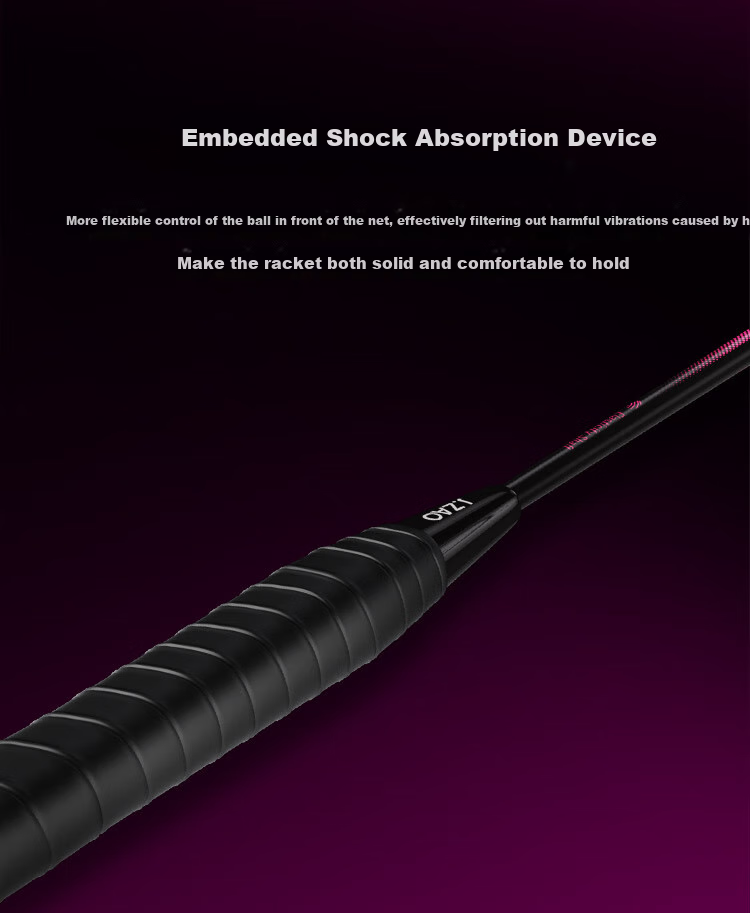 JD Original Full Carbon Badminton Racket, 4U Ultra-Light Baoyun 50 Cool Pink Single Racket, Free Grip Tape*2 + Racket Case 7