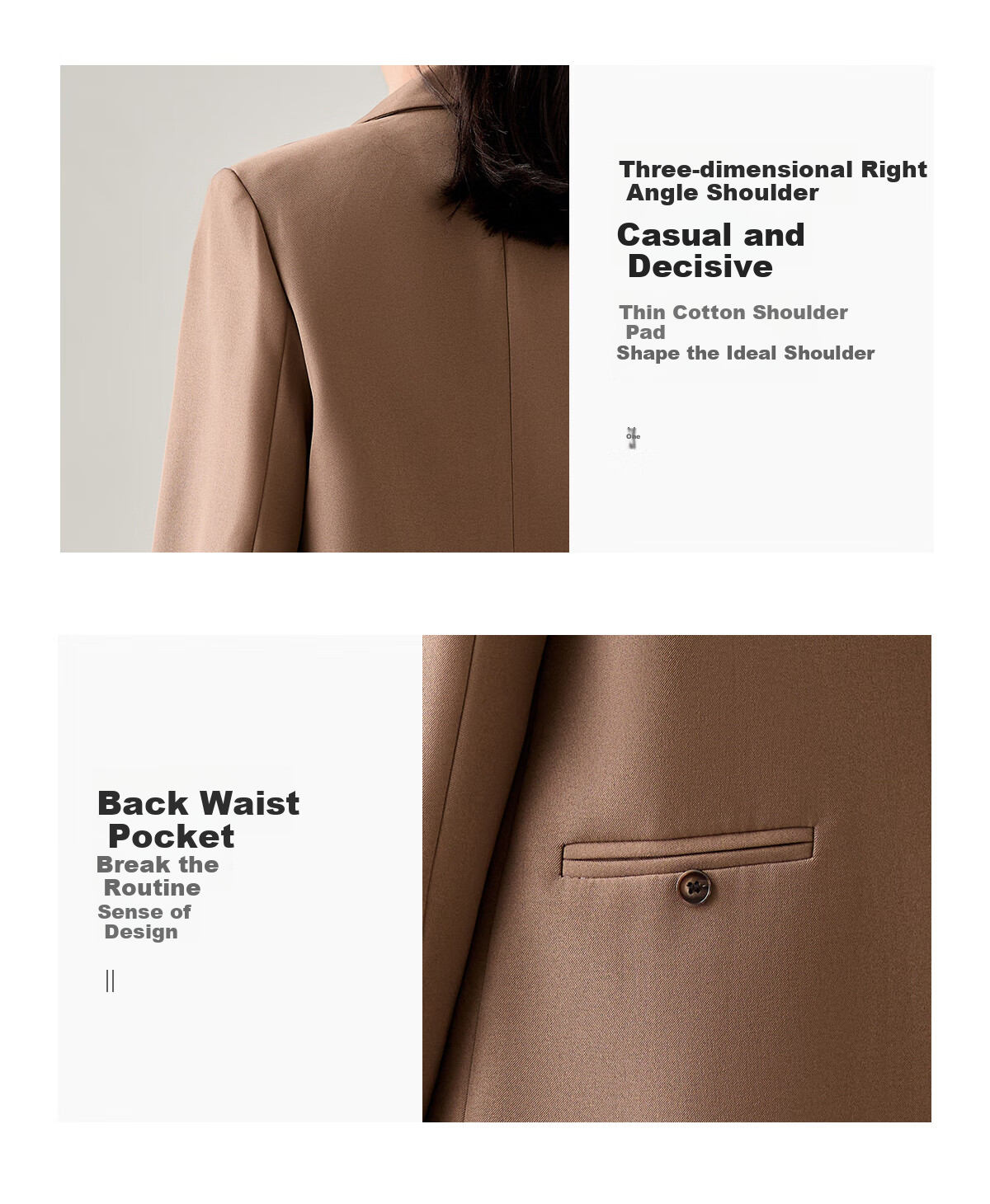 Chushen Long-Sleeve Blazer for Women, Commuter Professional Casual Stylish Suit Jacket with Double Buttons S143U6001 5