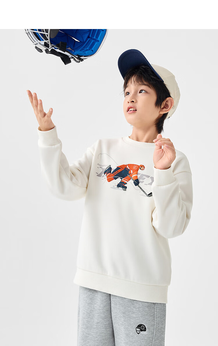 BALABALA Boys' Sweatshirt, Children's Autumn And Winter Top, Fleece-Lined Trendy [Designer SICO] 6