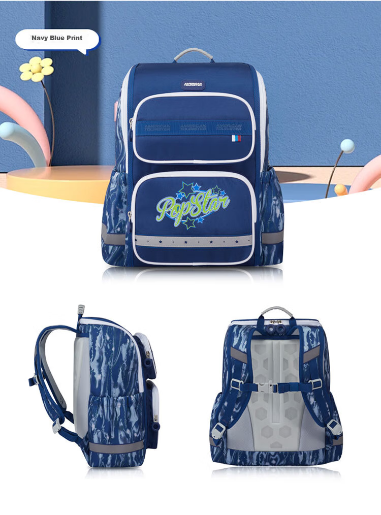 AMERICAN TOURISTER Boys' Comfortable Backpack for Grades 1-3 Elementary School Students, Children's Antibacterial Lightweight Backpack with Large Capacity NK1 9