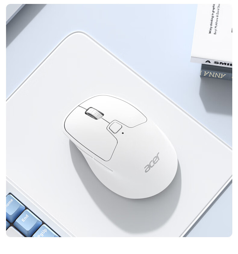 Acer Wireless Bluetooth Dual-Mode Rechargeable Ergonomic Silent Mouse for Office, Compatible with Apple Mac, Huawei Matebook, Laptop, iPad - Milk Tea Color 4