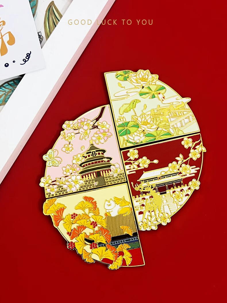 Ouliwen Chinese-Style Magnetic Refrigerator Magnet, Creative Cultural And Creative Gift, National Trend Bookmark, Magnetic Sticker, Museum Beijing Tourist Attraction Souvenir, Graduation Season Gift 4