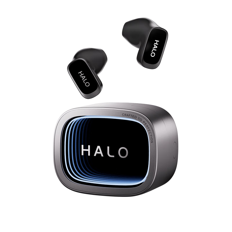 Edifier Halo Buds Semi-In-Ear Trendy Bluetooth Earphones Cyber Abyss Lighting Bluetooth 6.0 41H Long Battery Life Compatible with Apple Huawei Xiaomi Boundary-Breaking Black