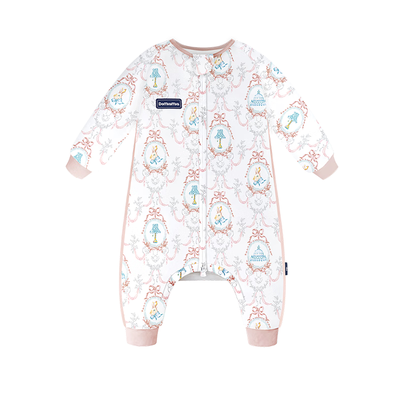 DOMIAMIA Baby Sleeping Bag with Leg Separation Four-Season Universal Anti-Kick Quilt Four-Layer Gauze Floral Pattern M 23-27℃