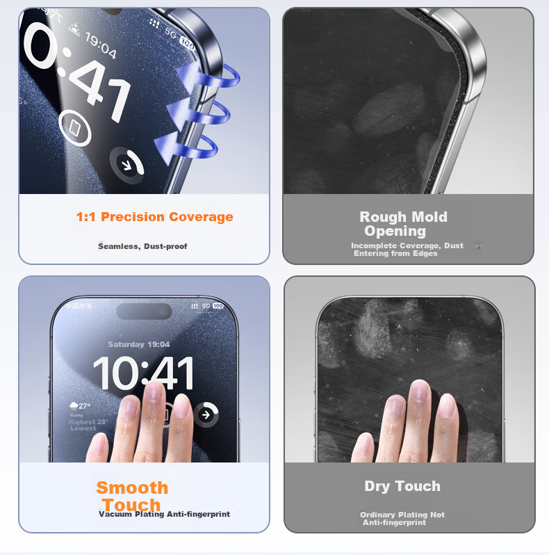 DIVI [Corning 2-Pack] Tempered Glass Screen Protector for IPhone 15, Full Coverage Anti-Drop Anti-Fingerprint Anti-Dust No White Edge HD Film Dust-Free Installatio 2