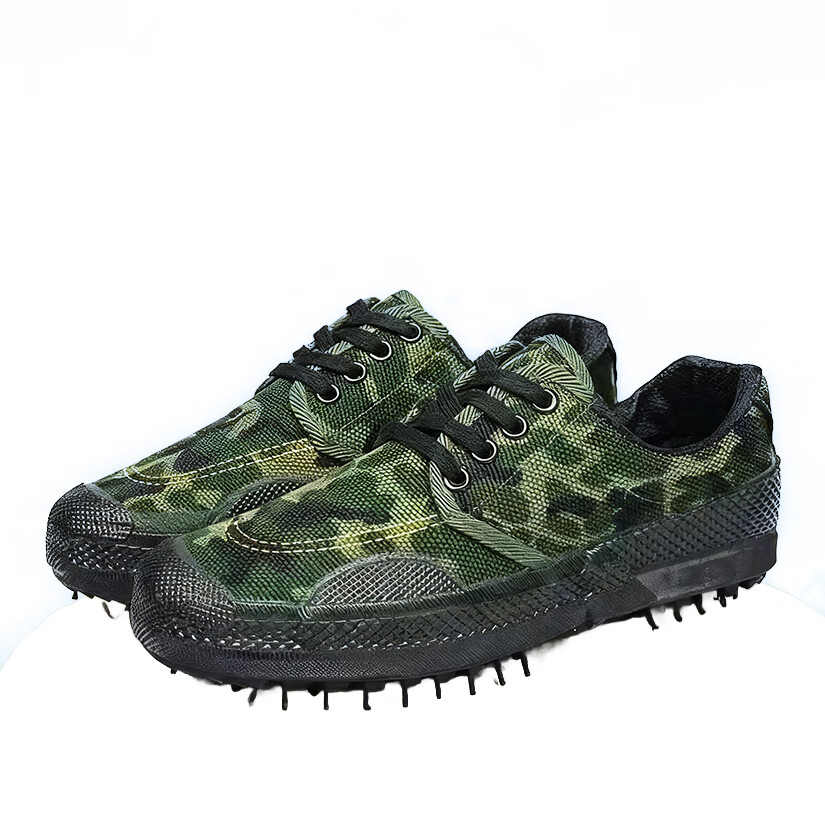 Laobaojia Camouflage Liberation Shoes Military Training Low-top Work Shoes Outdoor Construction Anti-slip Labor Protection Rubber Shoes Unisex Digital Size 43 6