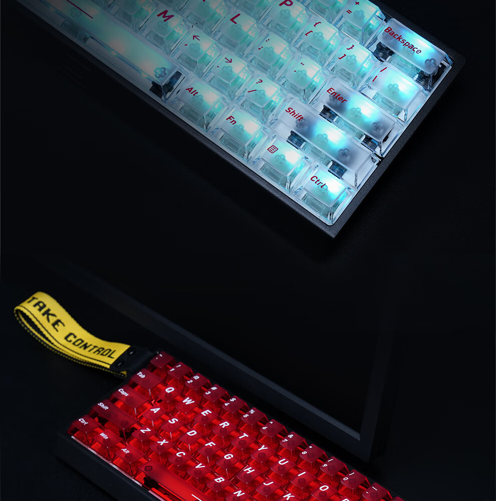 Zhenhuo Gaming Fog Transparent Keycaps Transparent Wooting Little Bee Made68/75 Mechanical Magnetic Axis Keyboard Custom PBT 130 Keys White 11