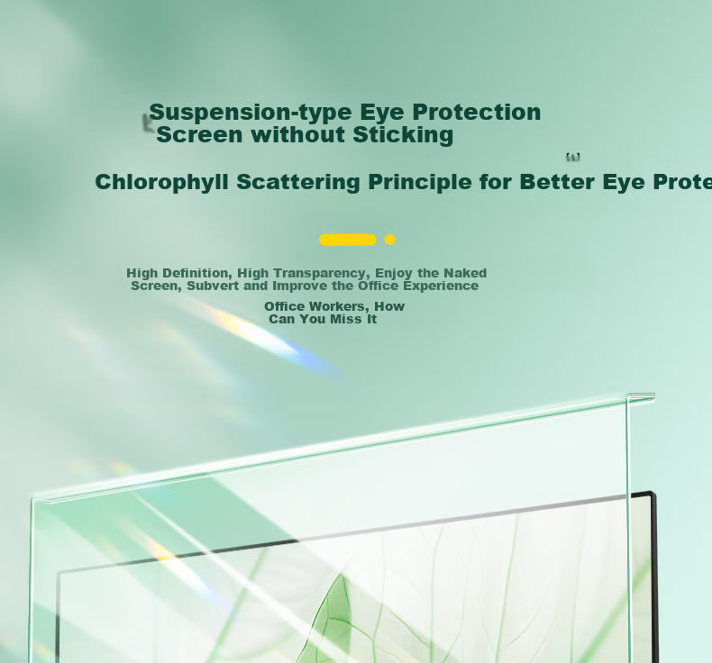 Youpin Monitor Computer Anti-Blue Light Protective Screen, Desktop Screen Protector Film, Anti-Radiation Eye Protection Blue Light Film, Protective Cover, Acrylic Hanging Type, 21.5 Inches, 16:9 Green Film 2