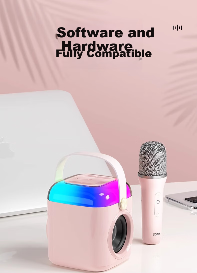 Soaiy SK18 Microphone, Karaoke Microphone, All-In Wireless Bluetooth Speaker, Singing Special Device, Home KTV Sound System Set, Children's Microphone for Home Use 16