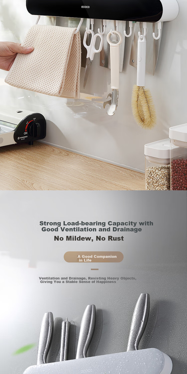 Ecoco Kitchen Rotating Knife Holder Storage Rack, Household Countertop Knife Rack, Multifunctional Chopstick Holder, E24019 Cream Color 5