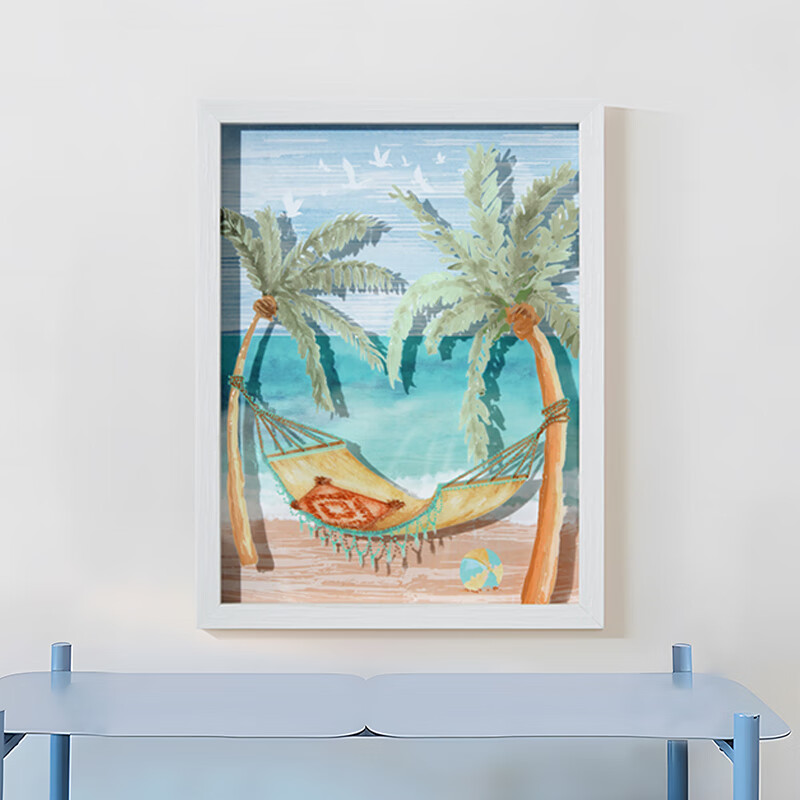 Yinghao Minimalist Living Room Sofa Background Wall Art Summer Coconut Tree