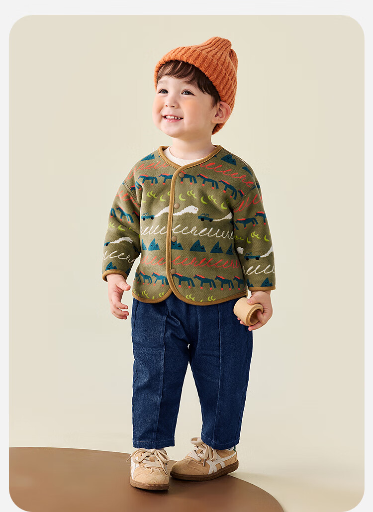 Minibala Unisex Baby Lamb Wool Thickened Coat 2025 Autumn Winter [Reversible] 1
