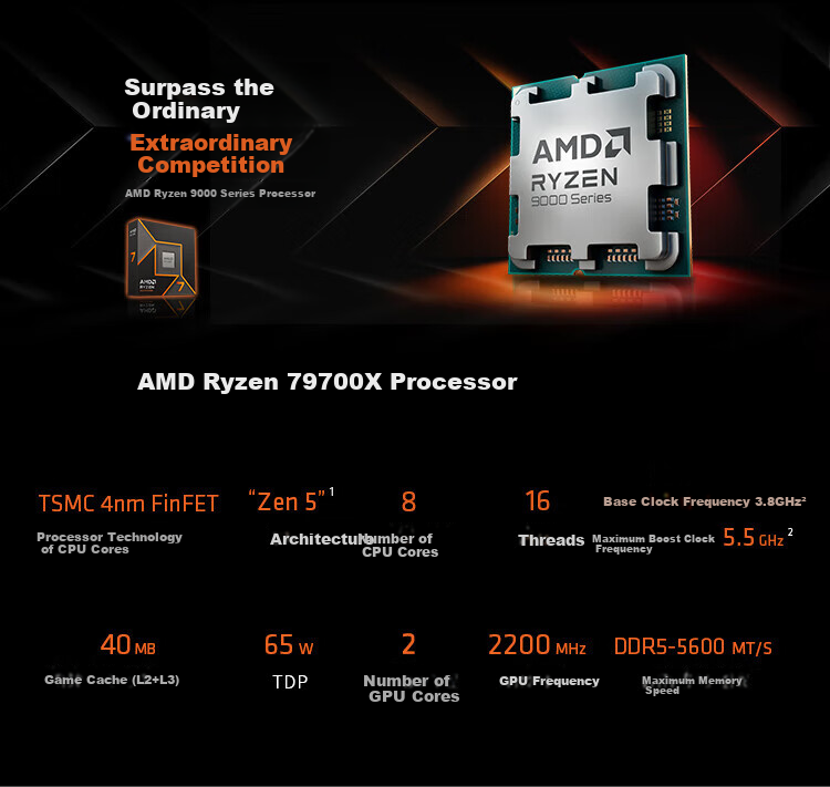 AMD Ryzen R7 9700X + ASUS TUF GAMING B850M-E WIFI DDR5 Motherboard + CPU and Motherboard Combo Set 1