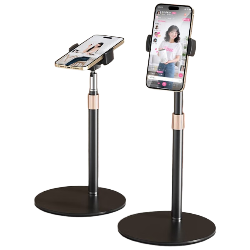 KOVOL Upgraded Thickened Base Adjustable Desktop Phone Stand Live Streaming Selfie Stick Telescopic Multi-Functional Office Student Dormitory Universal Short Video Watching Holder