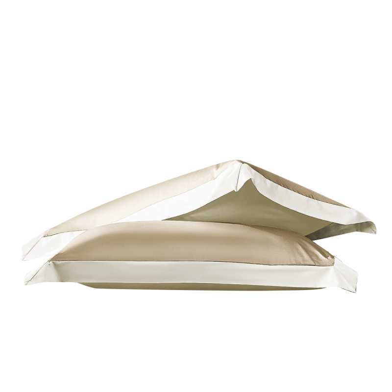 FUANNA Cotton Pillowcase, 100 Count Long-Staple Cotton Pillow Cover, High-Count High-Density Pure Cotton Fabric, Set of Two, Champagne Gold