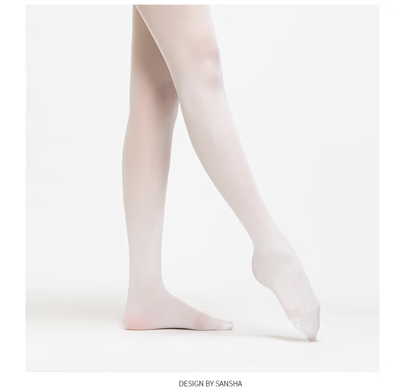 Sansha Ballet Dance Tights for Women, Anti-Snag Super Stretch Performance Socks, White, M (120-140CM) 2