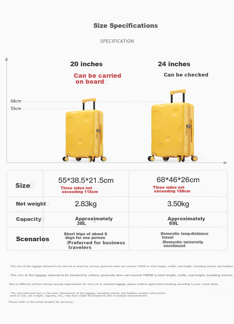 KALA·Y Luggage, 20-Inch Carry-On Suitcase, Airplane-Friendly, Stylish for Men And Women, Suitable for Students Living in Dorms, Travel Suitcase for Children with Wheels 1