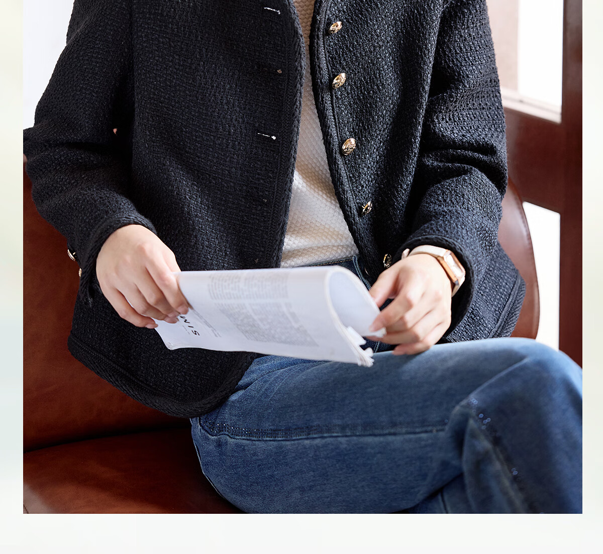 She Enjoy Tweed Chanel Style Jacket Women Autumn Winter Slim Fit Short Coat Commuting Outerwear T53D107 1